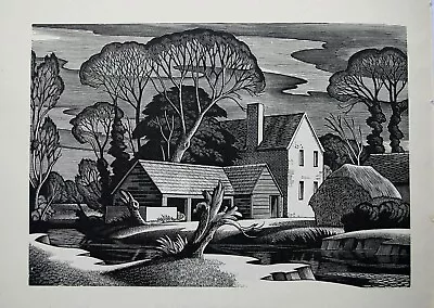 £14.99 • Buy THE MANOR HOUSE, FARMHOUSE Farm 1952 Print Of A Woodcut Engraving GEORGE MACKLEY