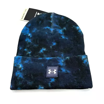 Under Armour Beanie Mens Halftime Blue Black Printed OSFM Logo Hat UA • $19.99