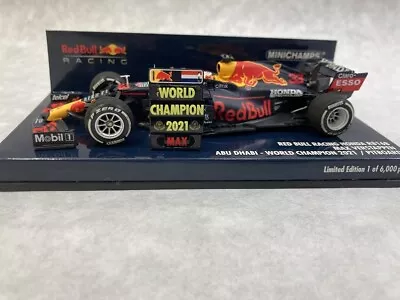 Minichamps 1/43 Red Bull Honda Rb16B Abu Dhabi Gp2021 Verstappen World Champion • $197.35