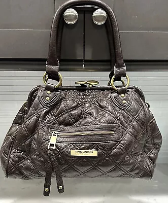 MARC JACOBS QUILTED BROWN LEATHER STAM BAG Medium Read Description • $106.25