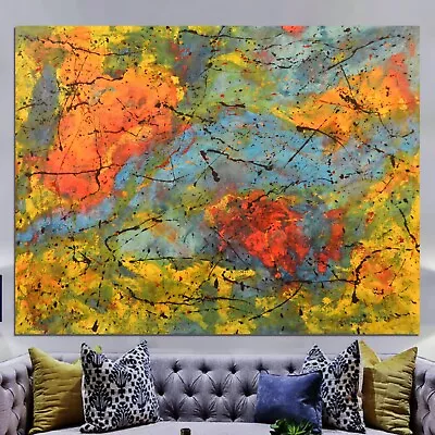 Pollock/Richter Style￼ Professional Painting 81” X 62”(6ft 9in)Abstract Modern • $477