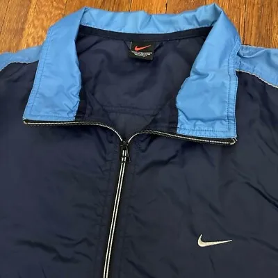 Vintage 1990s Nike Track Jacket Blue Full Zip (2XL) Nylon • $25