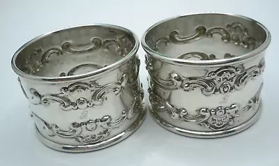 Two (2) Gorham Strasbourg #1150 Sterling Silver Napkin Rings 'B' Monogram • $189.99