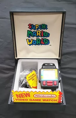 Super Mario World Bros. Vintage Game Watch.  New In Box! Nintendo Dream Relic. • $1487