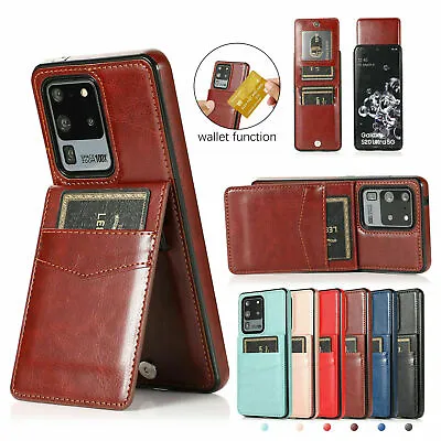 For Samsung Galaxy S24 S23 S22 Ultra S21 S20 Card Holder PU Leather Wallet Case • $18.01