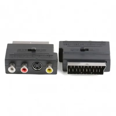 £3.50 • Buy 3 Rca And S-vhs Composite Video To Scart Adapter Input Output Switch Selector