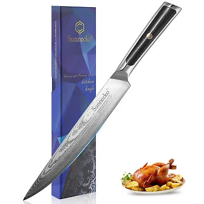 $83.98 • Buy 8 Inch Slicing Knife Japanese VG 10 Damascus Steel Kitchen Chef Sashimi Cutlery