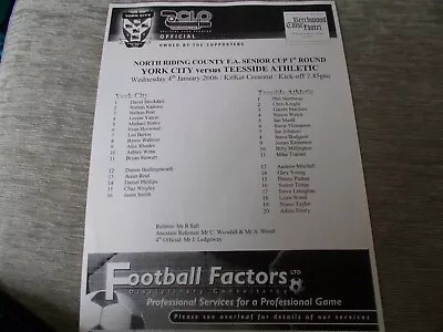 05-06 Nrs Cup York City V Teeside Athletic • £2