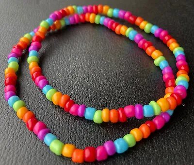 £3.10 • Buy Boho Hippie Hippy Yoga Rainbow Multi Colour Bead Stretchy Ankle Bracelet Anklet