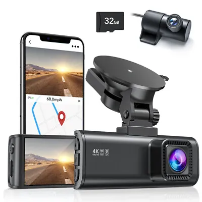 $179.94 • Buy REDTIGER 4K Dash Cam Front And Rear Built-In WiFi & GPS Superior Night Vision