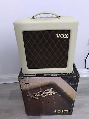 VOX AC4TV Valve Guitar Amp EL84 UPGRADED SPEAKER Celestion G10 Vintage 30 15 2/2 • £199