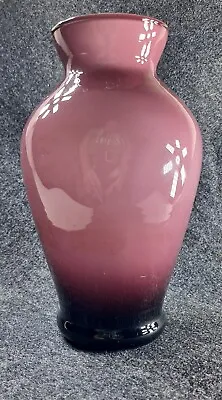 Laslo For Mikasa Style Art Glass Vase Mauve/White Two Layer Hand Blown Ombre  • $5.40