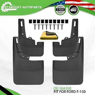 23 Ford F-150 Front  Rear Molded Splash Guards Mud Flaps NO DRILL • $36.89