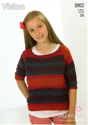 Tylecraft Knitting Pattern - Vision DK Yarn - CHILDRENS SWEATERS 8802 • £3.99