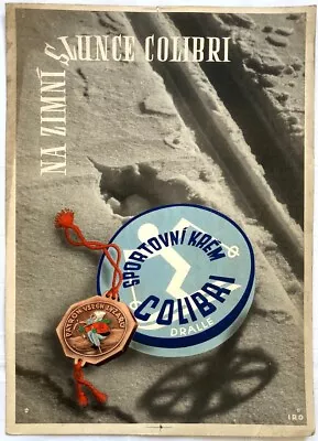 Original Vintage Poster CZECHOSLOVAKIA -WINTER -SKIING -SPORT -CREAM- COSMETICS • $199