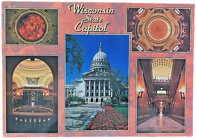 Postcard: 5 Views Of Wisconsin State Capitol Excellent Condition Unposted • $2.50