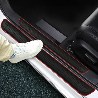$29.11 • Buy 4x Universal Car Door Scuff Sill Protector Cover Panel Step Sticker Accessories