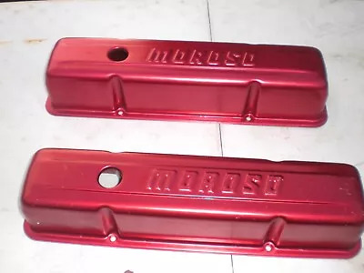  MOROSO Red Valve Covers Small Block Chevy Sbc Vintage Drag Race Car 350 327 406 • $150