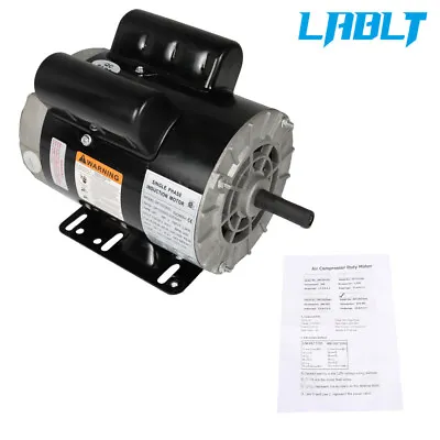 LABLT Electric Motor 3 HP 3450 RPM Compressor Duty 56 Frame 1 Phase 115-230Volts • $129.42