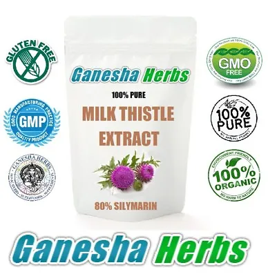 100% Pure MILK THISTLE HIGH POTENCY EXTRACT (80% SILYMARIN) 50 Grams LIVER DETOX • £12.54