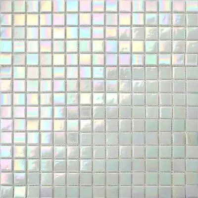 £9.99 • Buy White Iridescent Vitreous Glass Mosaic Tile Sheet 300x300x4mm (MT0131)
