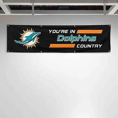 For Miami Dolphins Football Fans 2x8 Ft Flag You Are In Country Gift Banner • $15.97