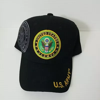 U.S. ARMY Hat ARMY  Seal Eagle Logo Military  Baseball Cap- Black/Gold NWOT • $11.19