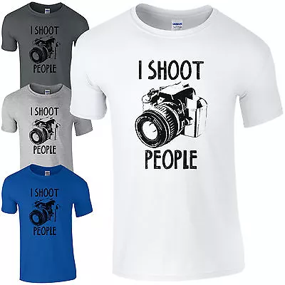 I Shoot People T-Shirt - Funny Photography Camera Pic Photographer Gift Mens Top • $13.20