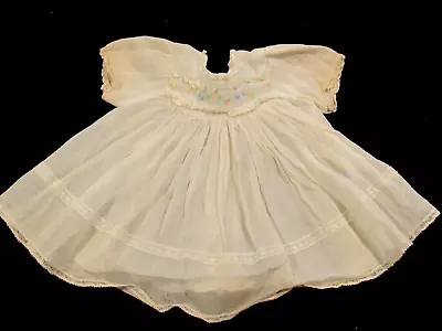 Vintage Tagged Madame Alexander Doll White Organdy Dress • $8.99