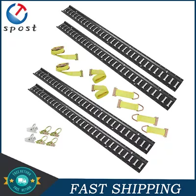 5ft 4 Pack E-Track Rails & 2 E-Track Ratchet Straps E Track Tie-Down Rail Kit • $114.06