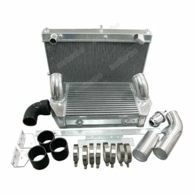 $1504.72 • Buy Intercooler + Radiator 26x17x6.5  V-Mount Kit For 92-02 RX7 FD3 Turbo Black Hose