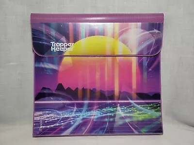 Mead Trapper Keeper Retro 80s 90s Vintage 3-Ring Binder Purple Futuristic Sunset • $10