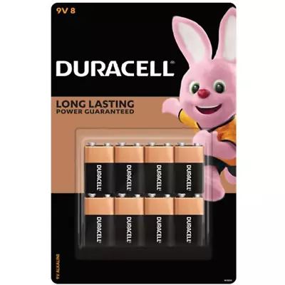 Duracell 9V Volt Alkaline Battery Long Lasting Power Guaranteed Energizer 8 Pack • $27.90