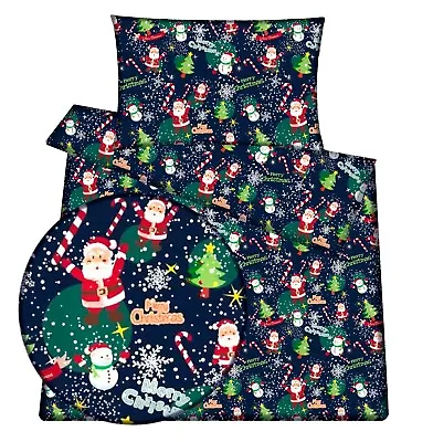 Christmas Santa Baby Toddler Cot /cot Bed Bedding Set  Duvet Cover Pillowcase • £3.29