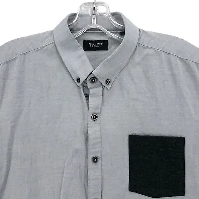 7 Diamonds Button Down Shirt Behind The Sun Two-Tone Gray Colorblock LARGE • $23.94