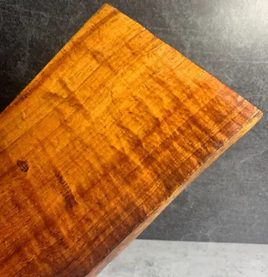 RARE: Curly LIVE EDGE Hawaiian Acacia Figured Koa Wood: 24  X 8-2.5  X .75  • $100