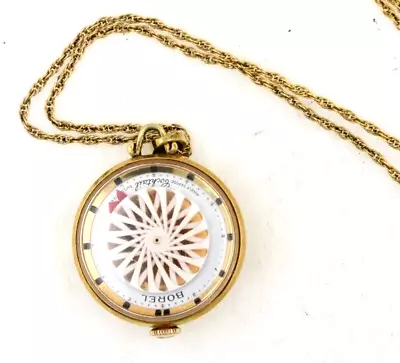 Vintage Ernest Borel 25mm Pendant Cocktail Kaleidoscope Watch White Dial • $139