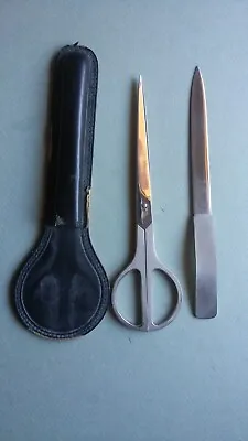 Vintage Solingen Germany Large Scissors & Letter Opener With Sheath #LD7 • $40