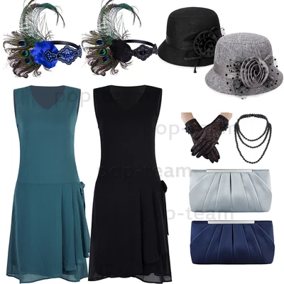£29.99 • Buy Side Bows Retro 1920s Inspired Flapper Gatsby Cocktail Party Dress Downton Abbey