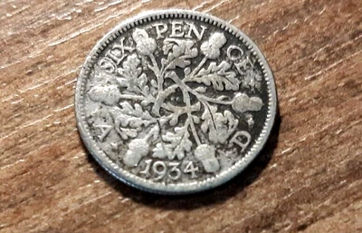 £0.99 • Buy George V Silver Sixpence 1934