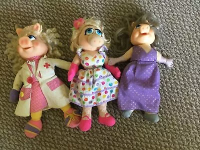 3 Vint. Miss Piggy Plush Dolls Nurse Springtime FP 1980 Purple Gown 80s 90s • $12