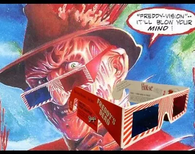 Freddy's Dead Nightmare Elm Street 3d Glasses Theatre Promo Original Slasher • $5.75