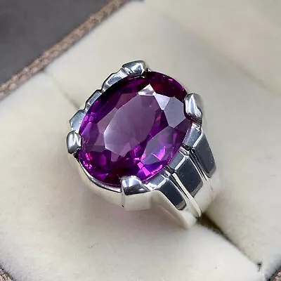 Rare Alexandrite Ring Mens Alexandrite Ring Sterling Silver 925 Purple Alexandr • $231