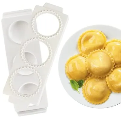 Jumbo Ravioli Molds - 2.5  Round- Homemade Filled Pasta Maker- 2 Piece Tray &... • $16.88