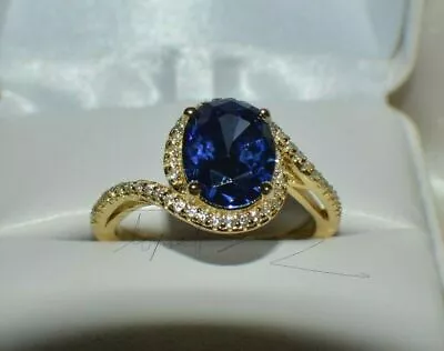 5 Ct. PREMIUM AAA TANZANITE & 48 FLAWLESS DIAMOND TRIBAL GYPSY 14K YG PL S-8. • $101.15