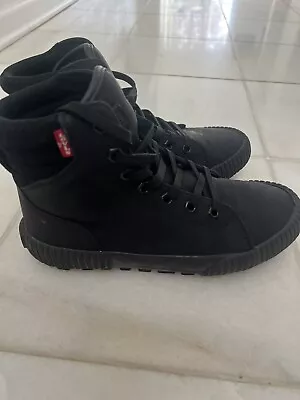 Levi's Comfort High Top Black Boots Lace Up Casual  Shoes Unisex Size 8 • $29.99