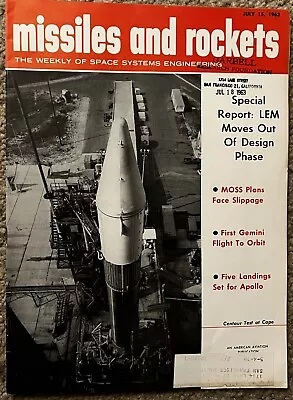 Missiles And Rockets July 15 1963 The Weekly Of Space Systems Engineering Look • $19.95