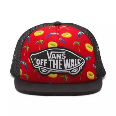 VANS Beach Girl Trucker Hat (NEW) Snapback Cap PALM TREES PARROT Black FREE SHIP • £18.07