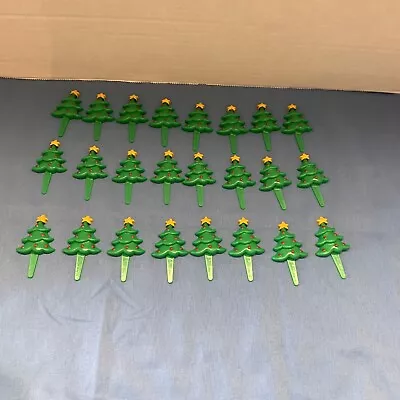 Cupcake Toppers/Picks Vintage Christmas Tree Lot Of 24 • $15