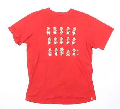 Uniqlo Mens Red Cotton T-Shirt Size XL Round Neck - Super Mario • £3.50